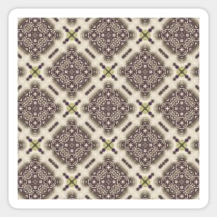 Brown and Green Diamond Pattern - WelshDesignsTP003 Sticker